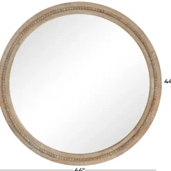 Round Distressed Beaded Wall Mirror, 44 In.-Kirkland's Home Clearance