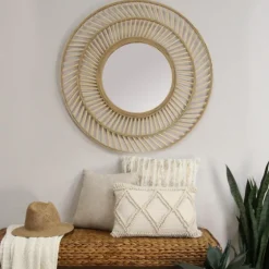 Round Double Frame Rattan Mirror-Kirkland's Home Best Sale