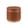 Round Faux Leather Storage Ottoman-Kirkland's Home Best