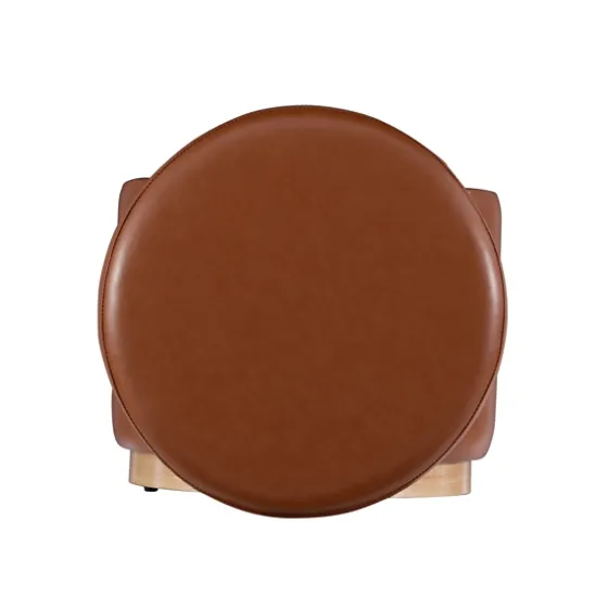 Round Faux Leather Storage Ottoman-Kirkland's Home Best