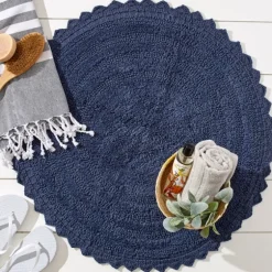 Round French Crochet Bath Mat, 28 In.-Kirkland's Home Outlet