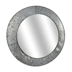 Round Galvanized Wall Mirror, 22 In.-Kirkland's Home Clearance