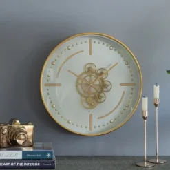 Round Gold Gears Wall Clock-Kirkland's Home Store