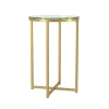 Round Gold Metal And Glass Side Table-Kirkland's Home Shop