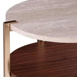Round Gold 2-Tier Accent Table-Kirkland's Home Outlet