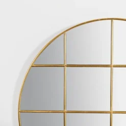 Round Gold Windowpane Wall Mirror-Kirkland's Home Online
