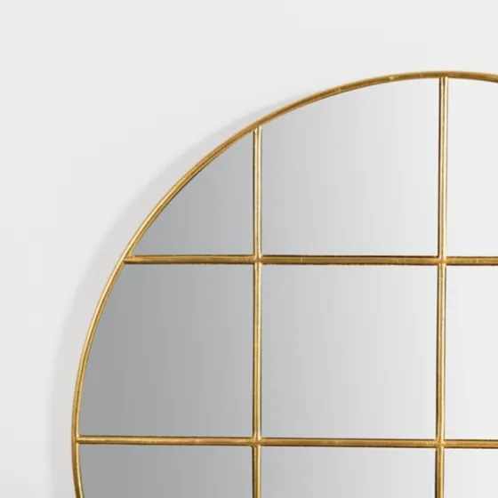 Round Gold Windowpane Wall Mirror-Kirkland's Home Online
