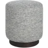 Round Gray & Blue Upholstered Ottoman-Kirkland's Home Sale