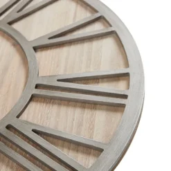 Round Gray And Natural Wooden Wall Clock-Kirkland's Home Shop