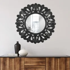 Round Hand Carved Mandala Medallion Mirror-Kirkland's Home Cheap