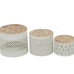 Round Intricate Laser Cut Boxes, Set Of 3-Kirkland's Home Clearance