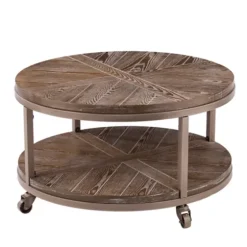 Round Kona Rolling Coffee Table-Kirkland's Home Best Sale