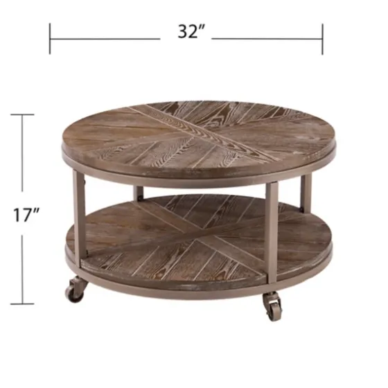 Round Kona Rolling Coffee Table-Kirkland's Home Best Sale