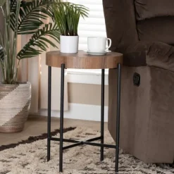 Round Light Wood X Base Accent Table-Kirkland's Home Best