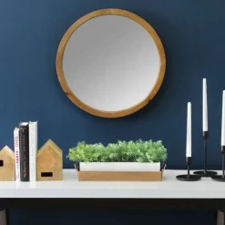 Round Maddie Wood Mirror, 20 In.-Kirkland's Home Cheap