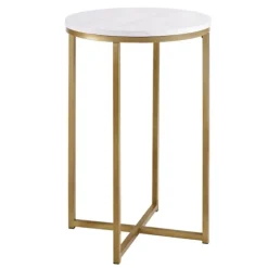 Round Marble And Gold Accent Table-Kirkland's Home Clearance