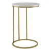 Round Marble And Gold C-Table-Kirkland's Home Cheap