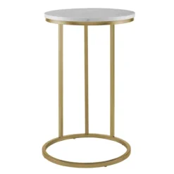 Round Marble And Gold C-Table-Kirkland's Home Cheap