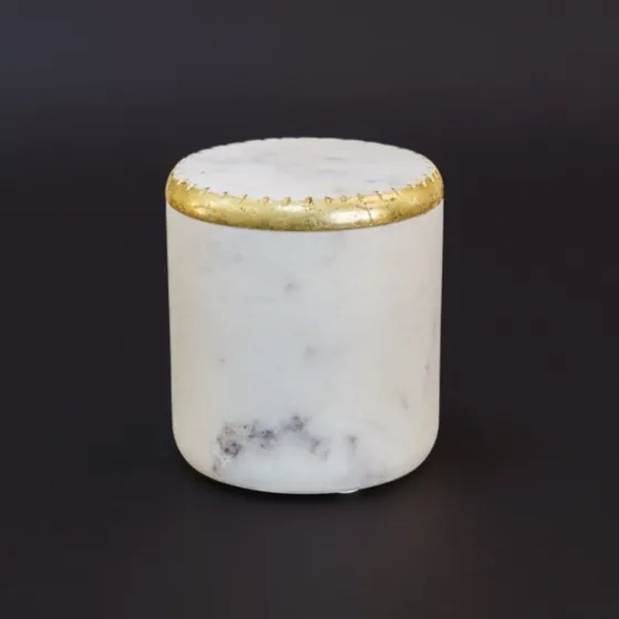 Round Marble And Gold Jar-Kirkland's Home Best Sale