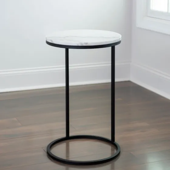 Round Marble C-Table-Kirkland's Home Shop