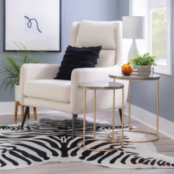 Round Marble Nesting 2-Pc. Accent Table Set-Kirkland's Home Fashion