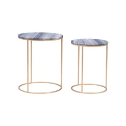 Round Marble Nesting 2-Pc. Accent Table Set-Kirkland's Home Fashion
