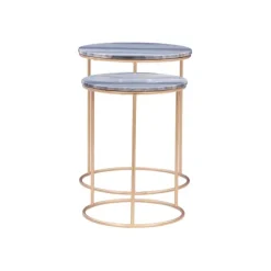 Round Marble Nesting 2-Pc. Accent Table Set-Kirkland's Home Fashion