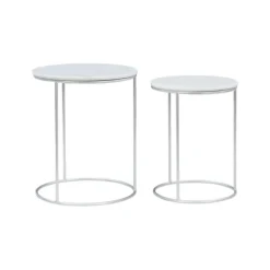 Round Marble Nesting 2-Pc. Accent Table Set-Kirkland's Home Sale
