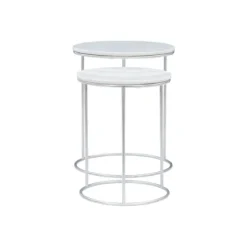 Round Marble Nesting 2-Pc. Accent Table Set-Kirkland's Home Sale