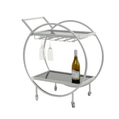 Round Metal And Glass 2-Ter Bar Cart-Kirkland's Home Sale