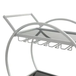 Round Metal And Glass 2-Ter Bar Cart-Kirkland's Home Sale