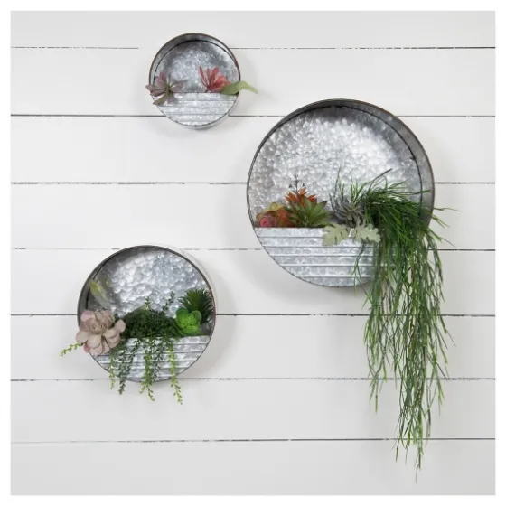 Round Metal Hanging Wall Pockets, Set Of 3-Kirkland's Home Outlet