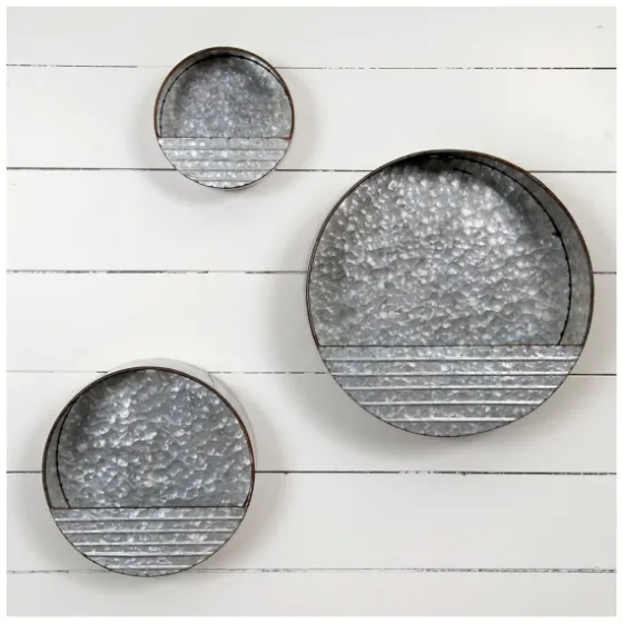 Round Metal Hanging Wall Pockets, Set Of 3-Kirkland's Home Outlet