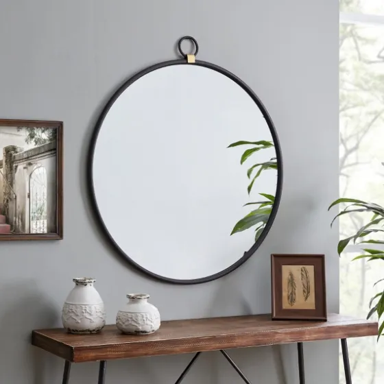 Round Metal Mirror With Ring-Kirkland's Home Online