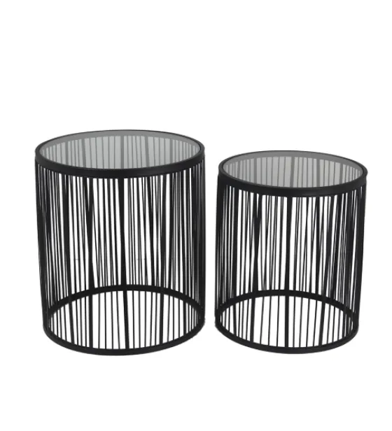 Round Metal Wire Accent Tables, Set Of 2-Kirkland's Home Fashion