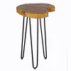Round Natural Live Edge Hairpin Legs Accent Table-Kirkland's Home Hot