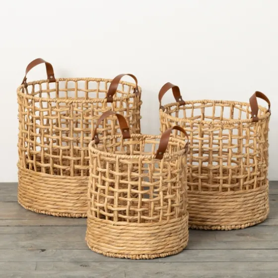 Round Natural Open Weave Baskets, Set Of 3-Kirkland's Home New