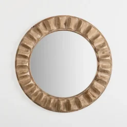 Round Natural Textured Wood Wall Mirror-Kirkland's Home Cheap