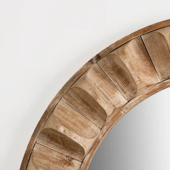 Round Natural Textured Wood Wall Mirror-Kirkland's Home Cheap
