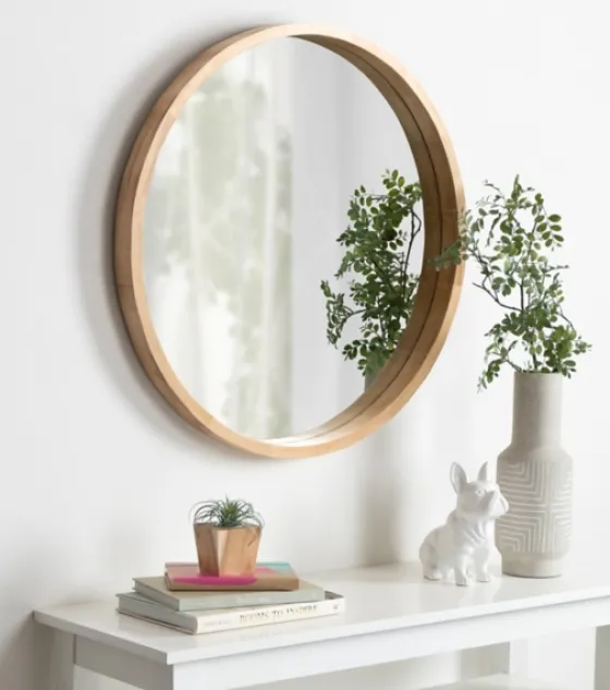 Round Natural Wood Hutton Mirror-Kirkland's Home Hot