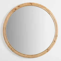 Round Natural Wood Ridged Mirror-Kirkland's Home New