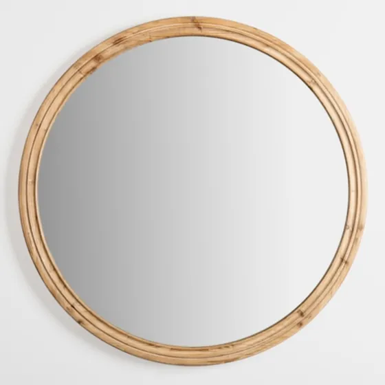 Round Natural Wood Ridged Mirror-Kirkland's Home New