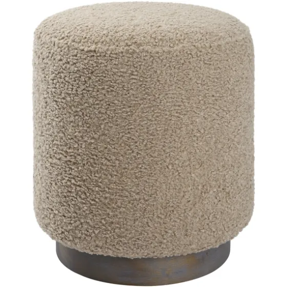 Round Oatmeal Boucle Ottoman-Kirkland's Home Best