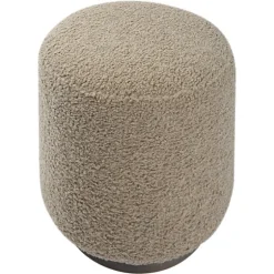 Round Oatmeal Boucle Ottoman-Kirkland's Home Best