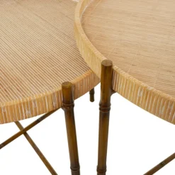 Round Rattan 2-Pc. Nesting Coffee Table Set-Kirkland's Home New