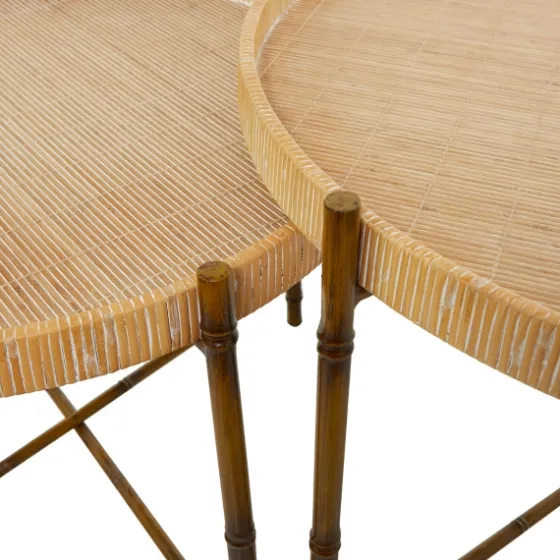 Round Rattan 2-Pc. Nesting Coffee Table Set-Kirkland's Home New