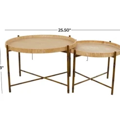 Round Rattan 2-Pc. Nesting Coffee Table Set-Kirkland's Home New