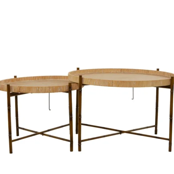 Round Rattan 2-Pc. Nesting Coffee Table Set-Kirkland's Home New
