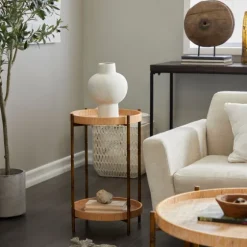 Round Rattan 2-Tier Side Table-Kirkland's Home Cheap