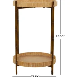Round Rattan 2-Tier Side Table-Kirkland's Home Cheap